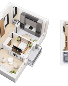 3D plans of a residential complex "Parkent Gardens"