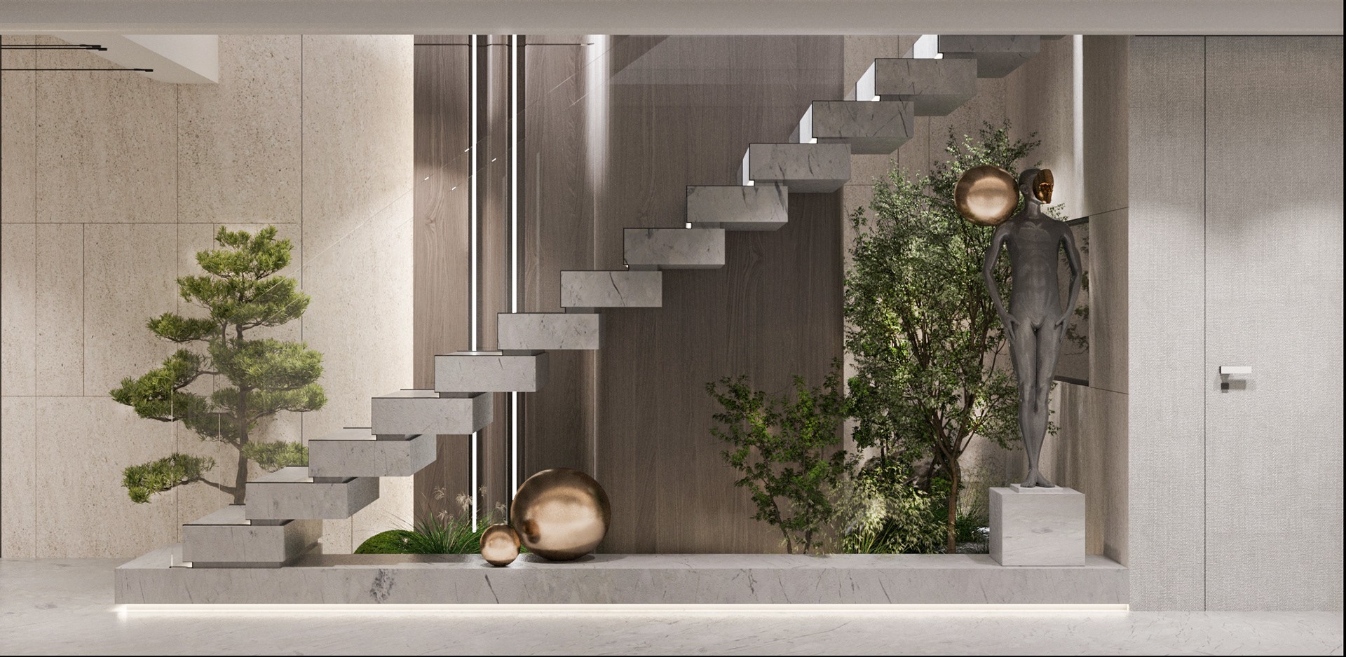 现代空间设计，石材系的完美应用！-21