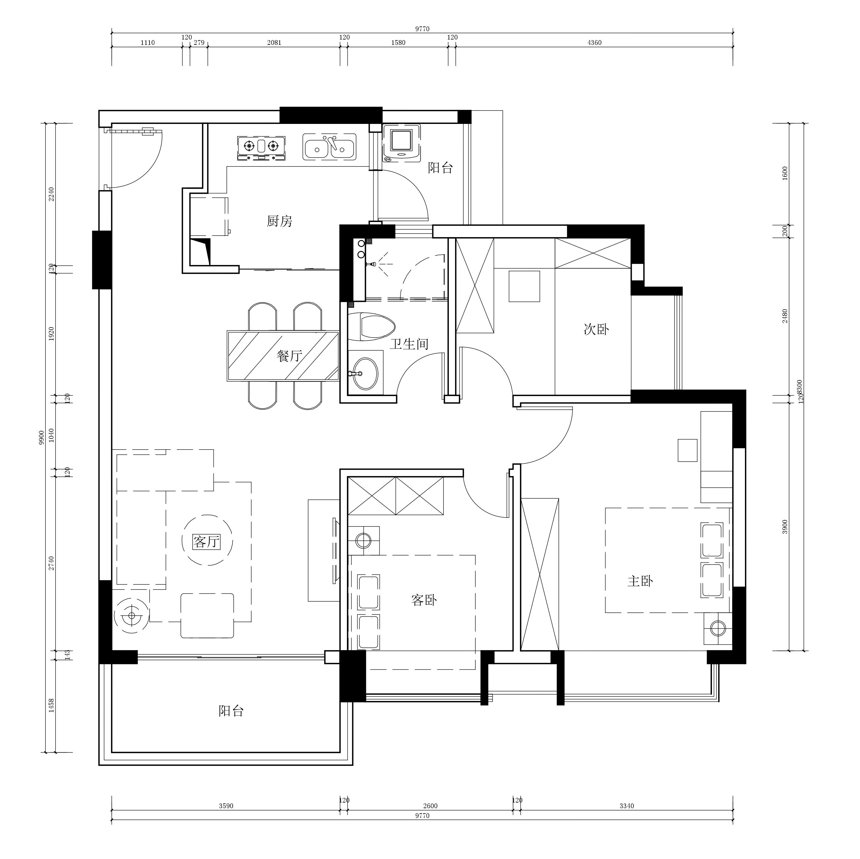 安南丽苑新古典风格精装毛坯房设计-9