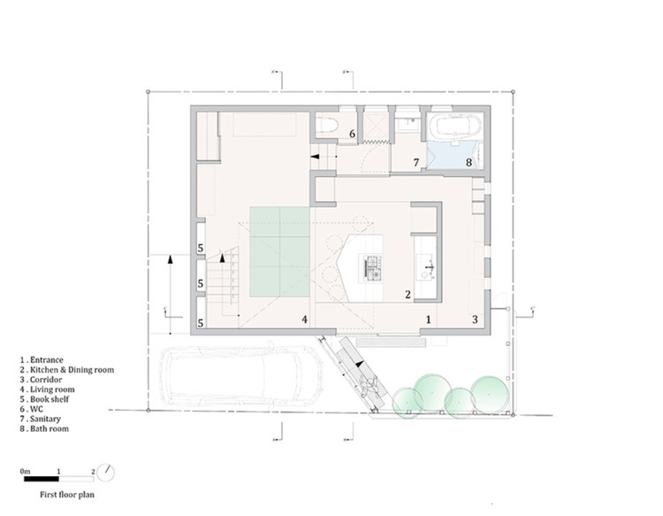 日本 Takatsuki 之家 | 无鞋空间与中央厨房设计-8
