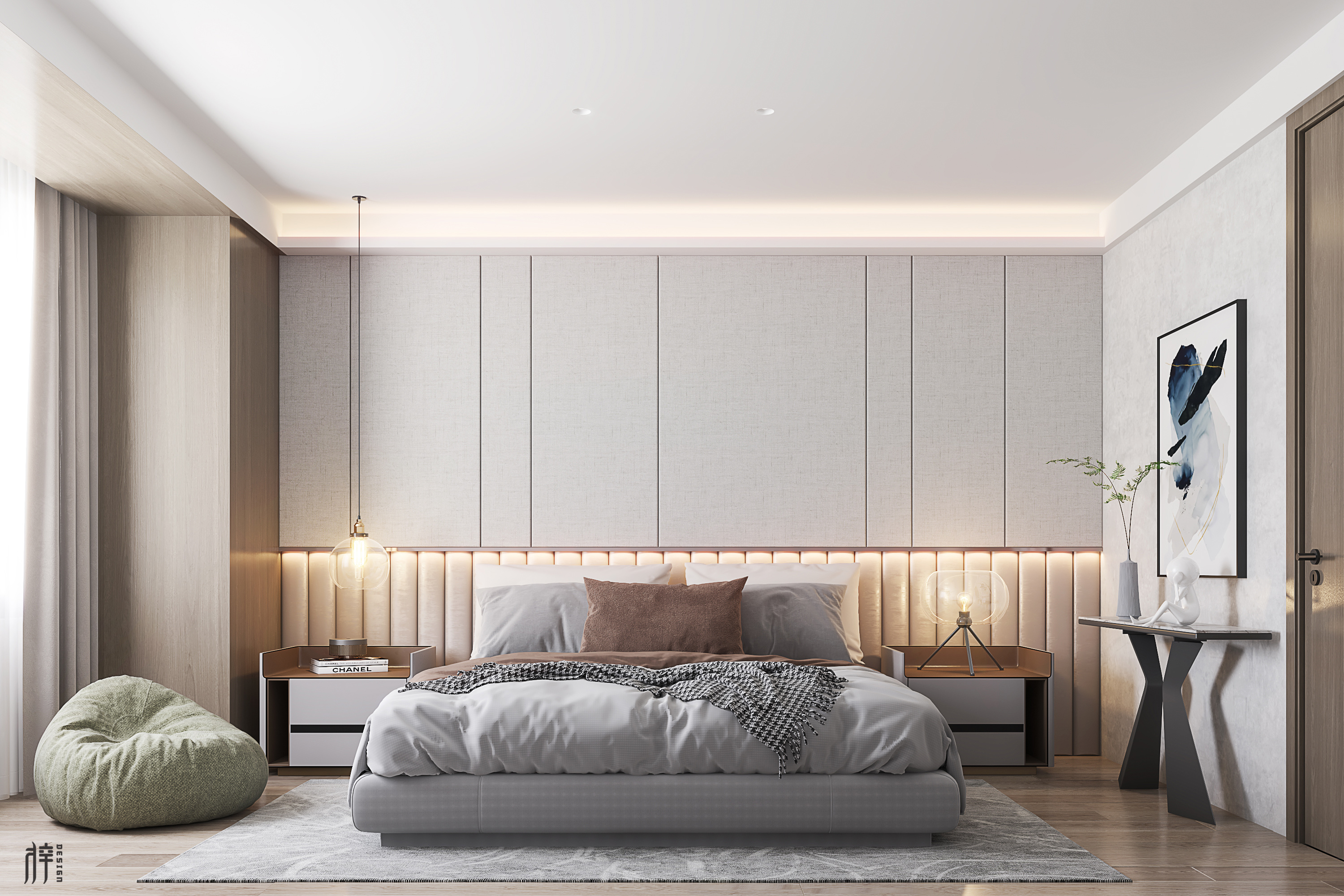 北欧平层设计 · 极简之美的空间呈现丨梓空间视觉-5