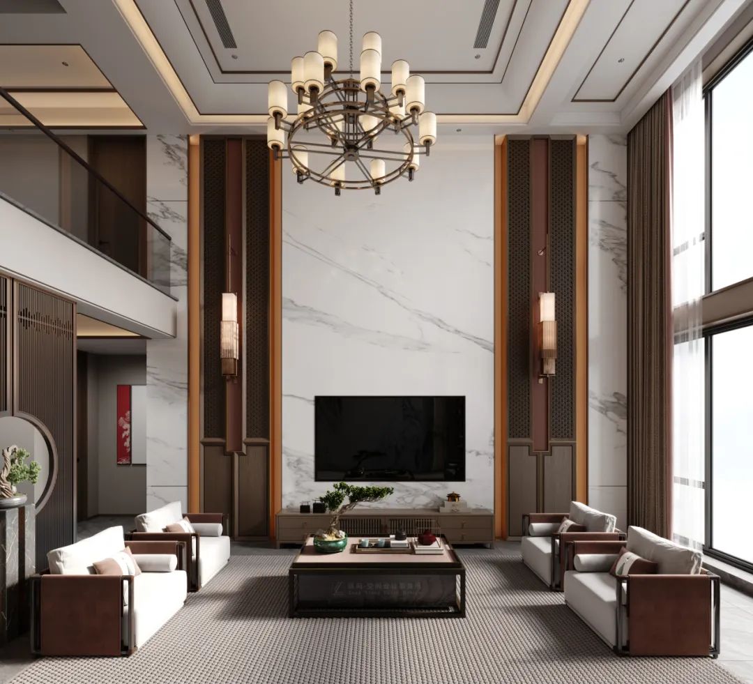 湖南浏阳长兴城 500㎡新中式叠墅丨中国湖南丨纵向·空间设计-14