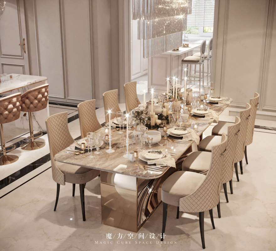 西安魔方空间 · 法式轻奢住宅设计丨中国西安丨魔方空间设计-22