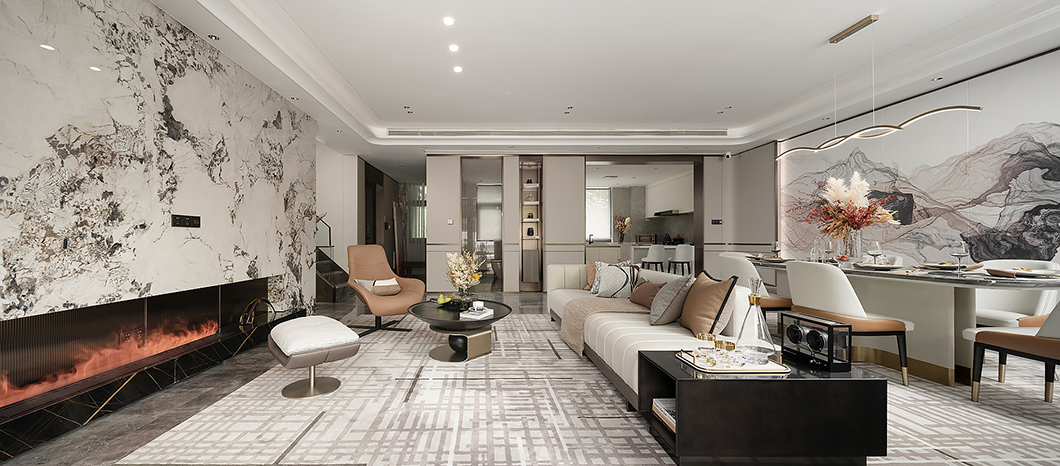 德方圆 | 380㎡现代别墅，轻奢有度，简而不凡！-8