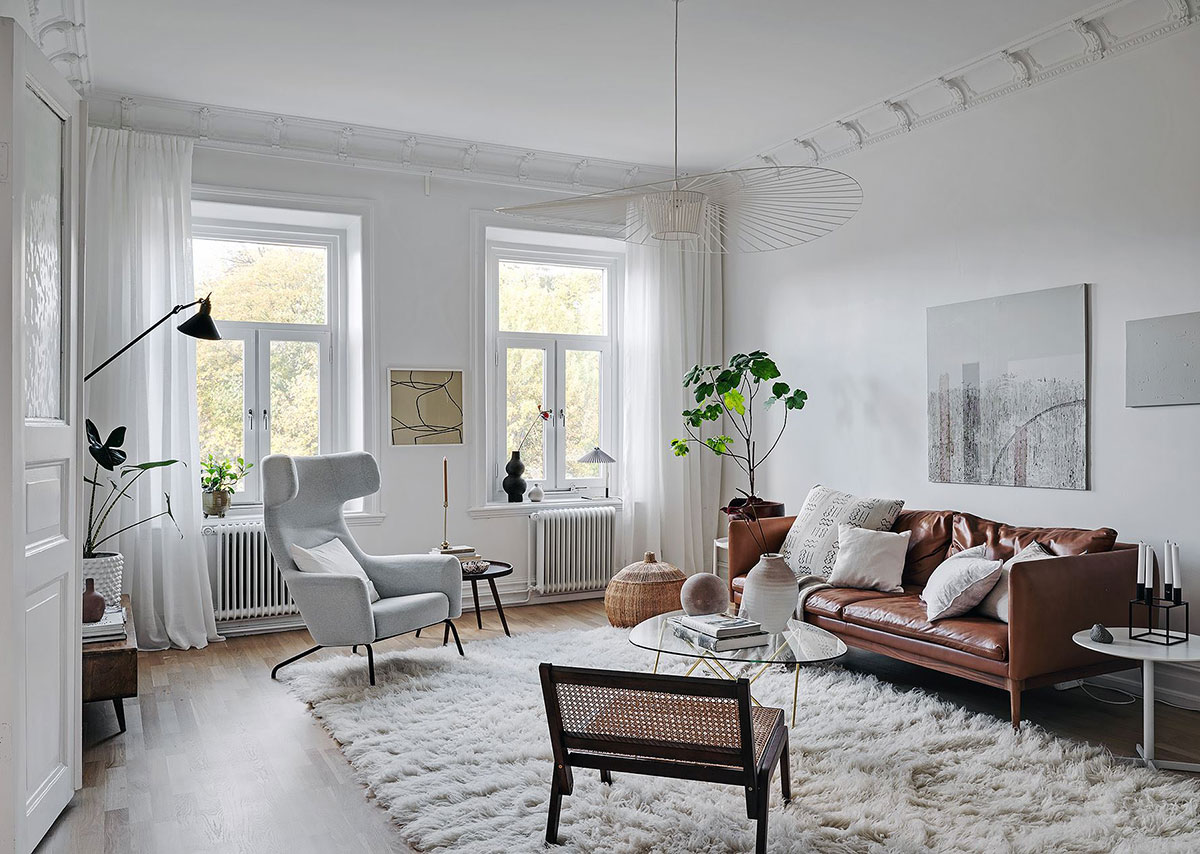 哥德堡优雅绿陶公寓，温暖纹理与现代风格的完美融合-1