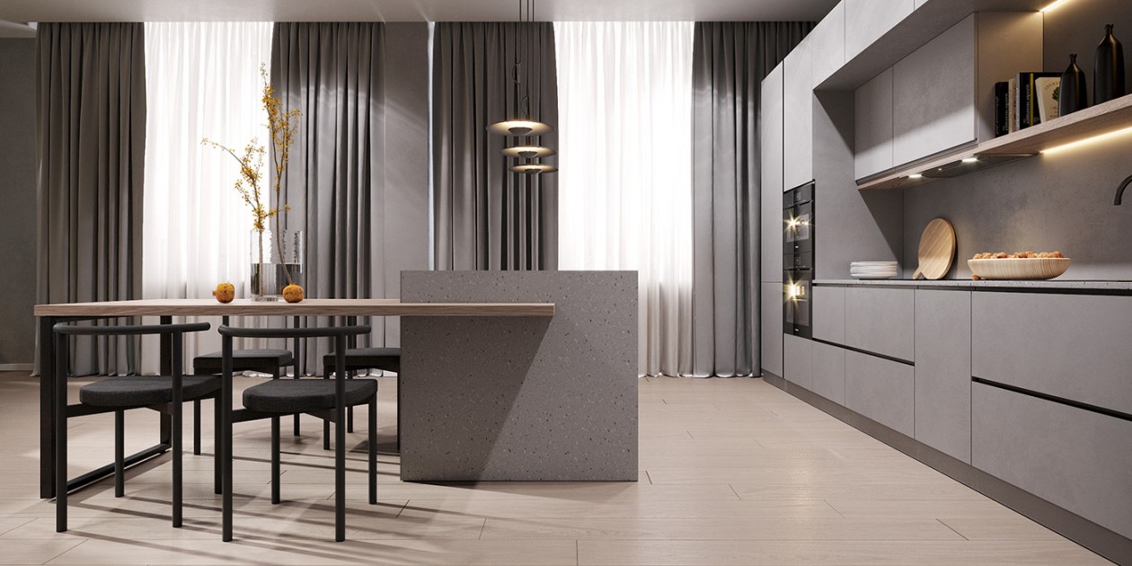 114㎡公寓高级灰+绿色 既清新又舒适-7