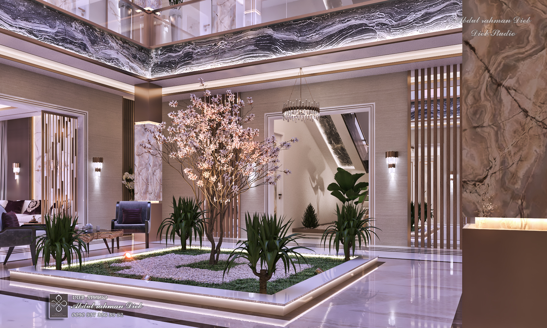 别墅内双层高的大堂丨ABDULRAHMAN DIEB-6