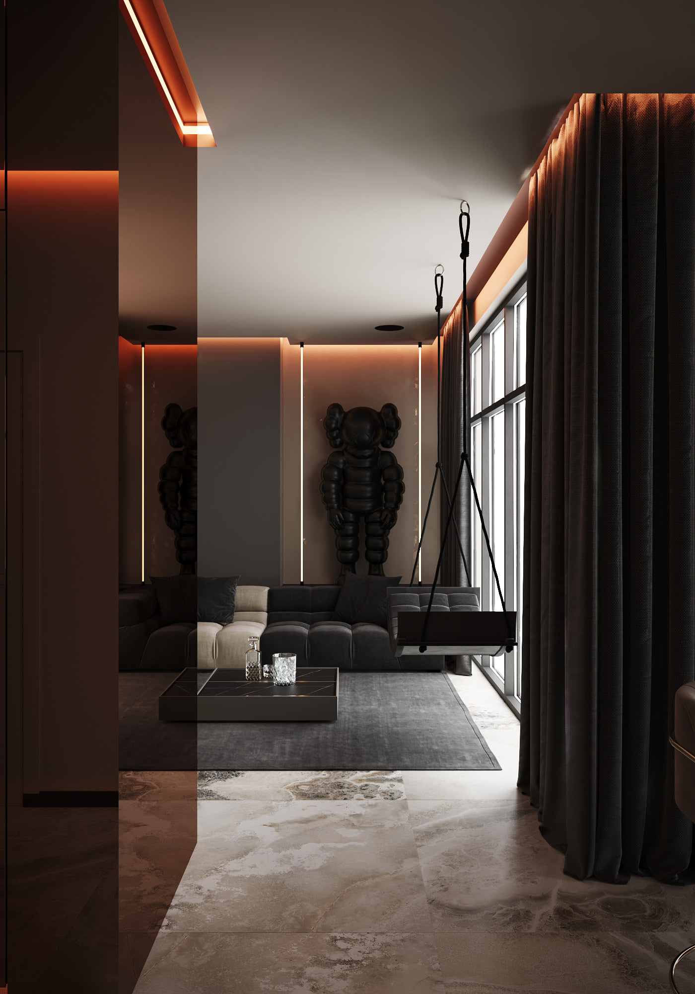 简约黑白灰，100 平米空间的惊艳变身-4