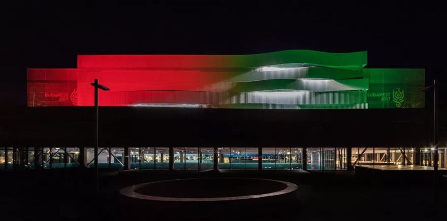 波光粼粼的多瑙河畔游泳馆,布达佩斯 Duna Arena-70