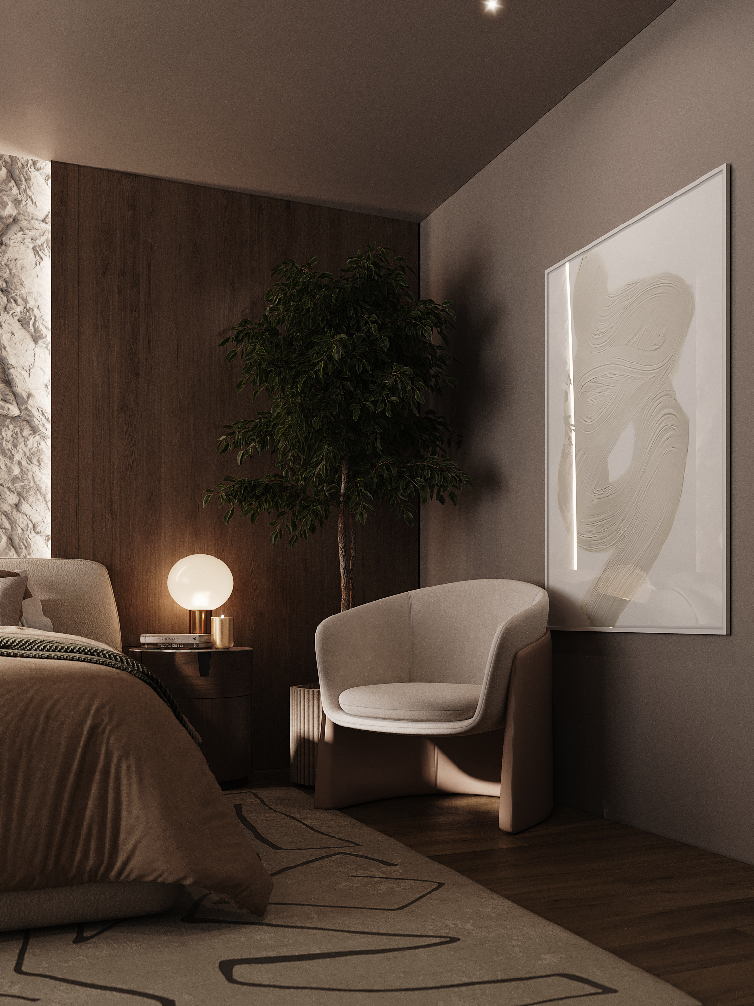 Earthy Mood & Refined Textures | Master Suite-12