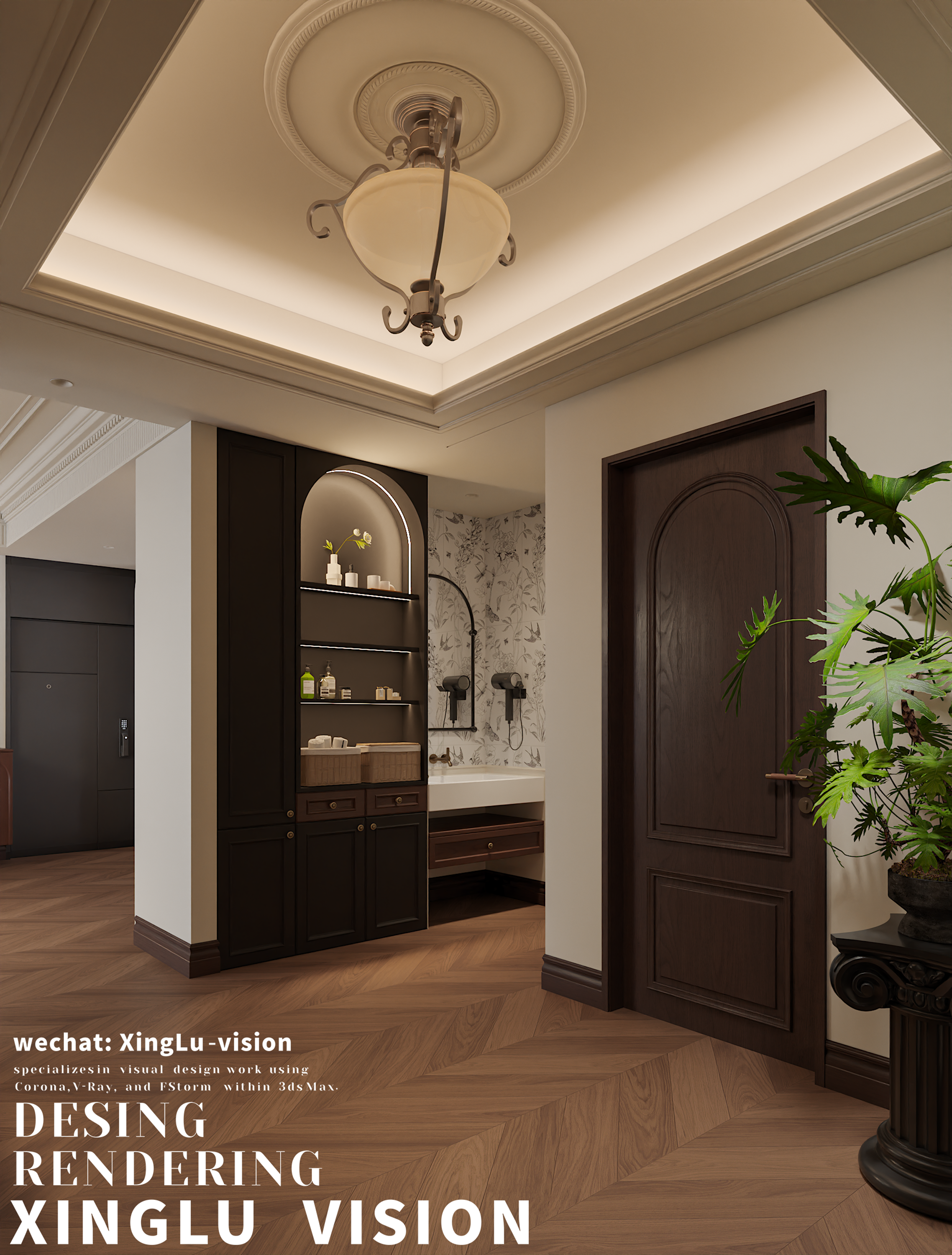 轻法式暗色调客餐厅丨星路视觉（XingLu  vision）-9