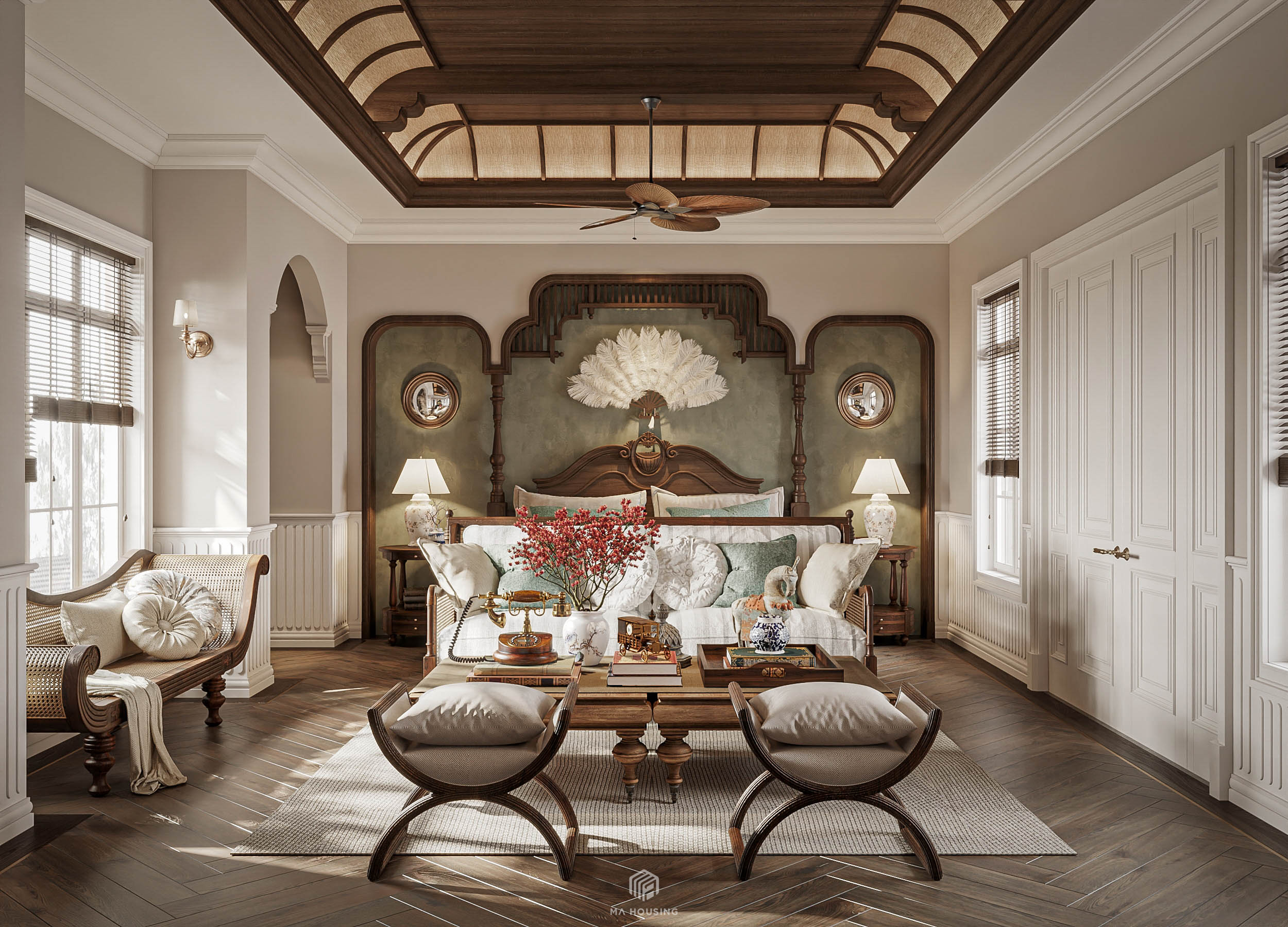 NGUYEN GIA THIEU 别墅主卧室 2丨越南河内丨MA housing-7