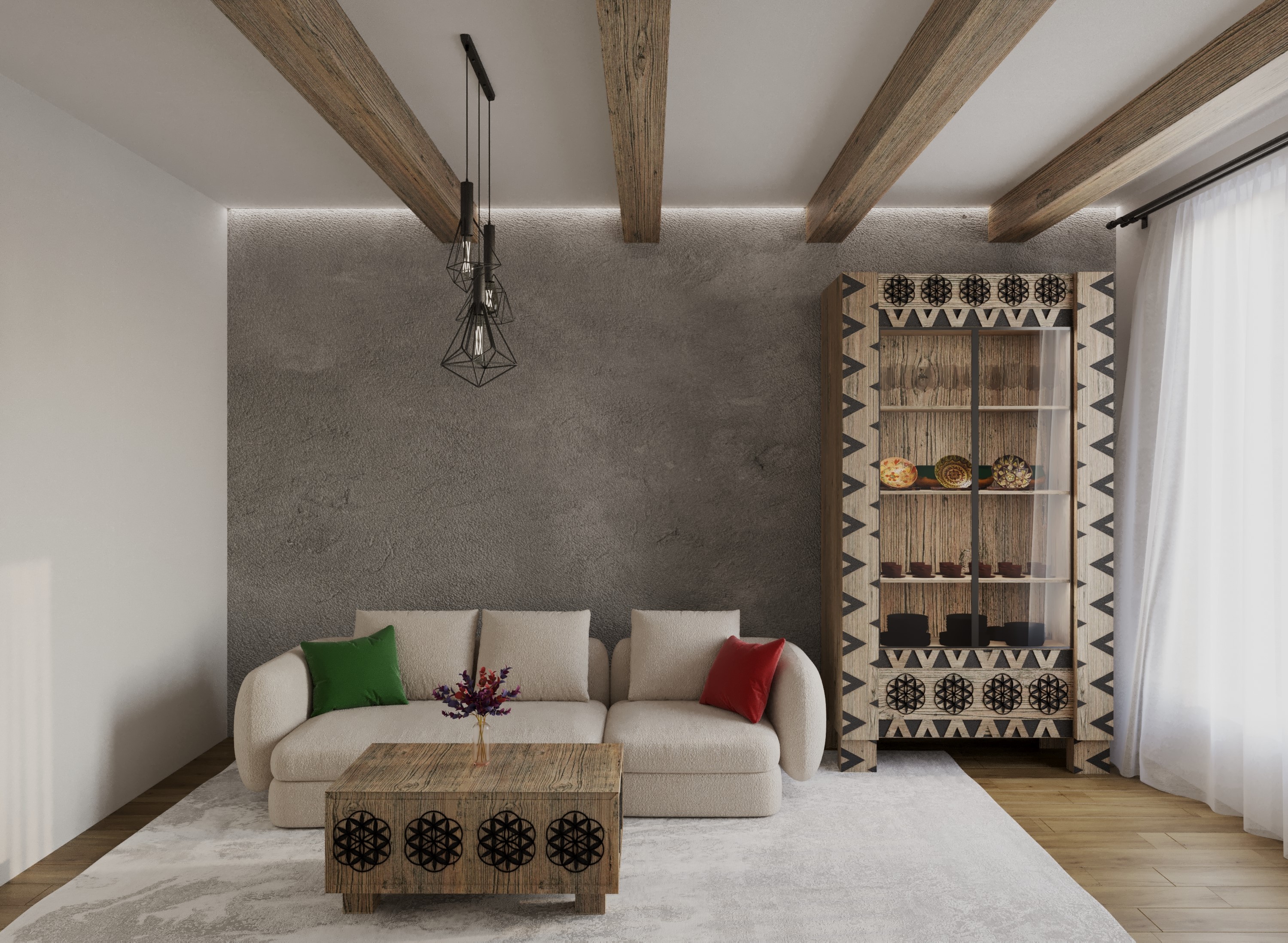 民族风格室内设计（现代客厅对胡楚尔图案的演绎）-5