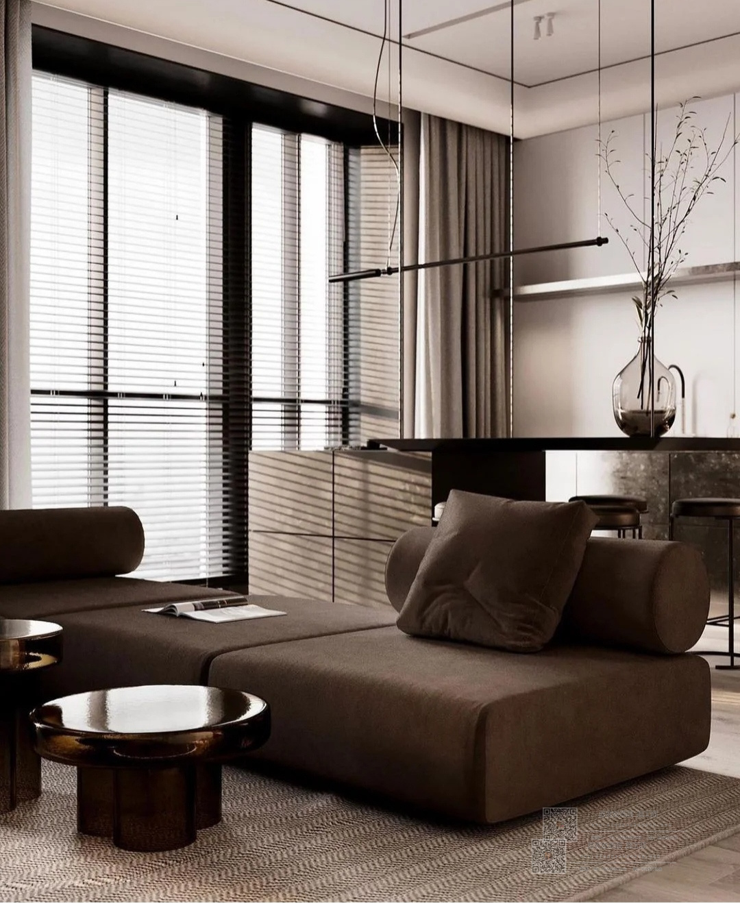 现代黑白灰极简主义空间设计-4