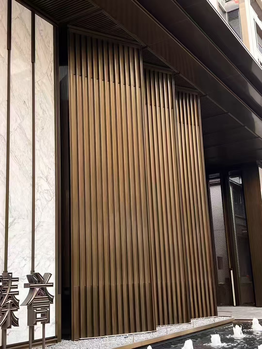 小区园林景观水景及酒店入口不锈钢景墙-5