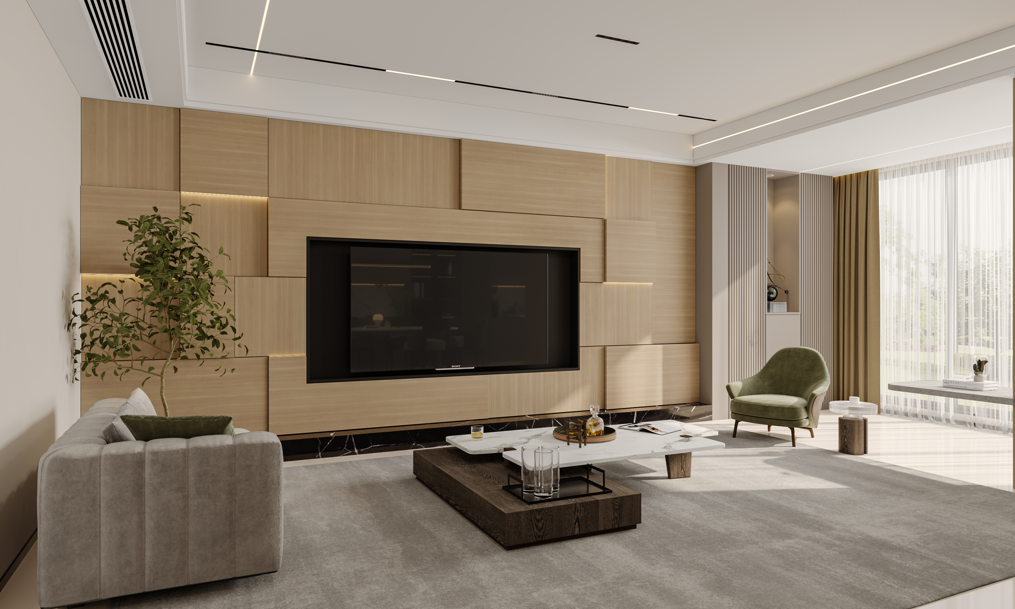 绘感视觉设计——下叠别墅现代设计案例-11