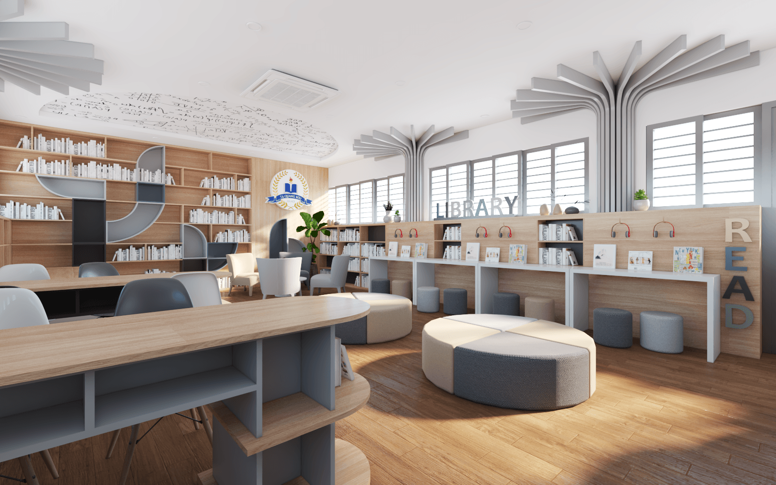 中学多媒体空间改图书馆项目丨越南河内-7