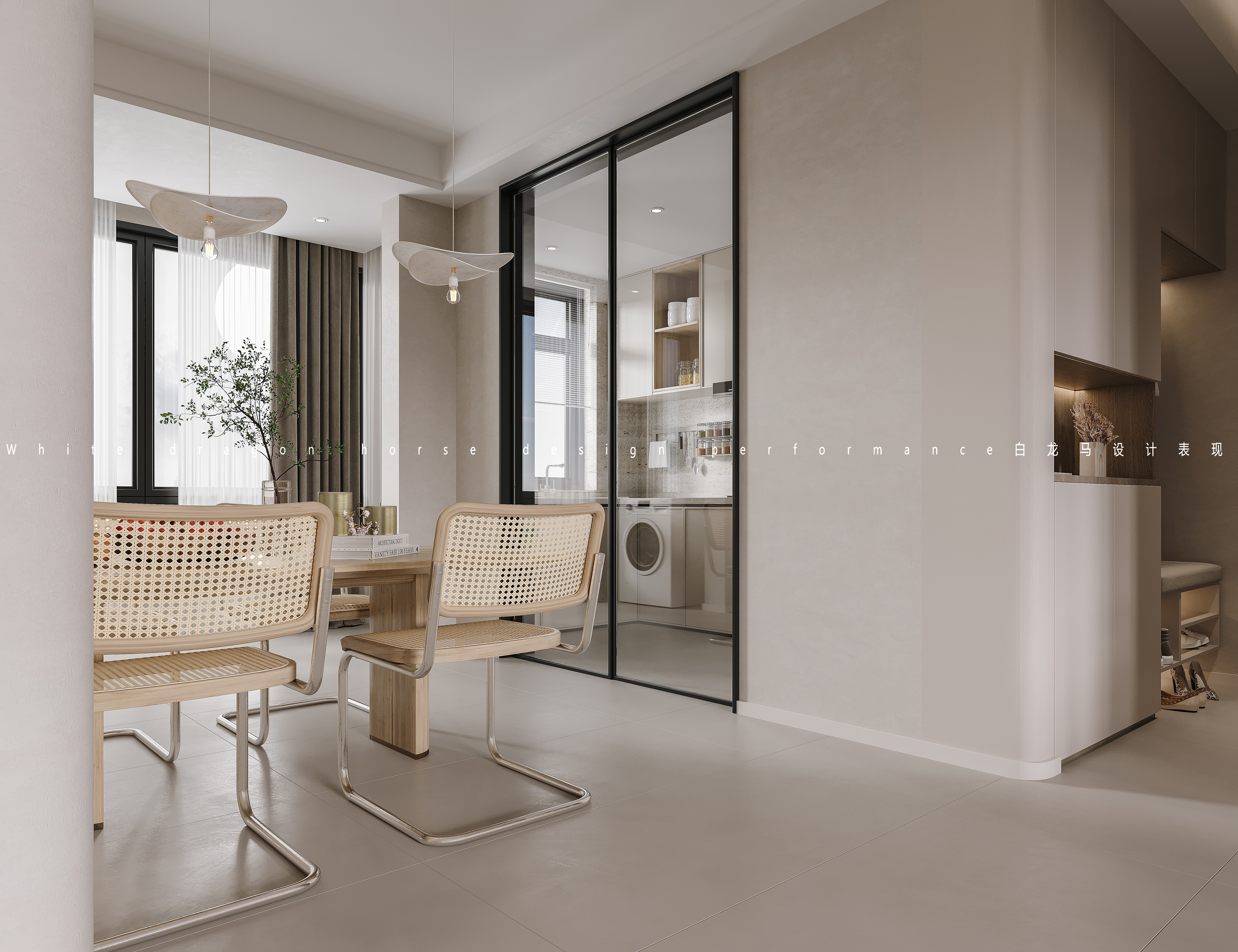 奶油风极简家装设计——白龙马效果图-4