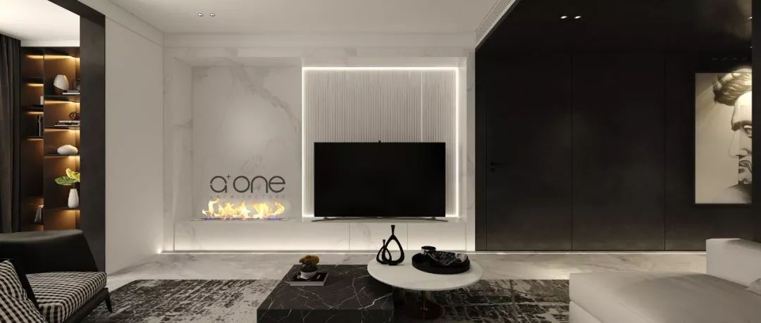 西安怡臻花园 130㎡轻奢空间，胡显辉打造黑白艺术世界-7