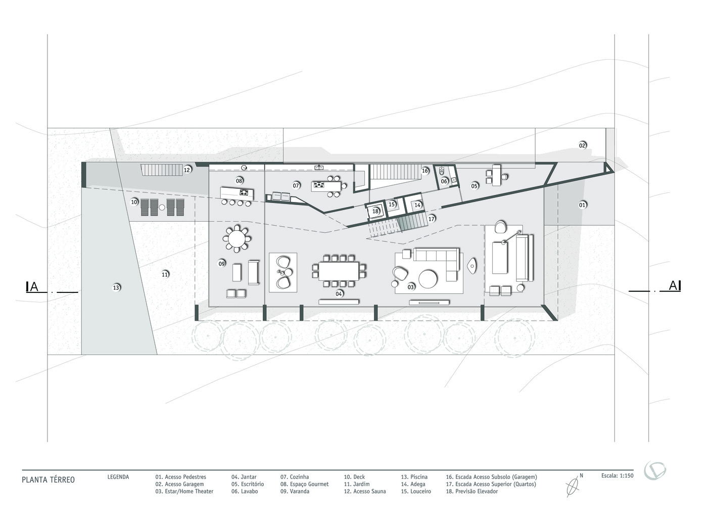 巴西 Braga House 绿色生态现代住宅-44