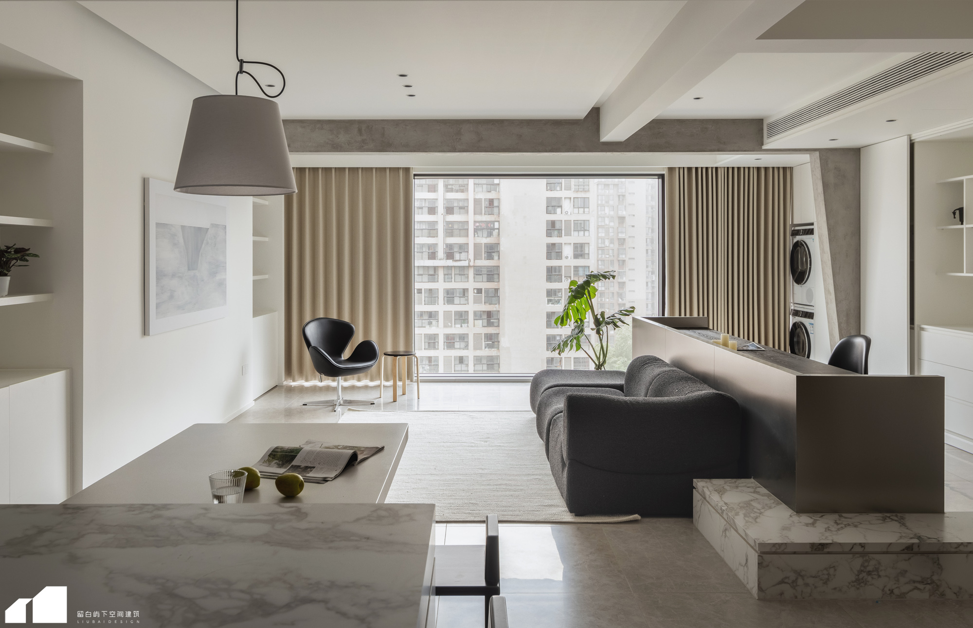 留白·私宅 ｜浔岚｜黑白灰的纯粹之美丨中国芜湖丨留白屿下空间建筑-12