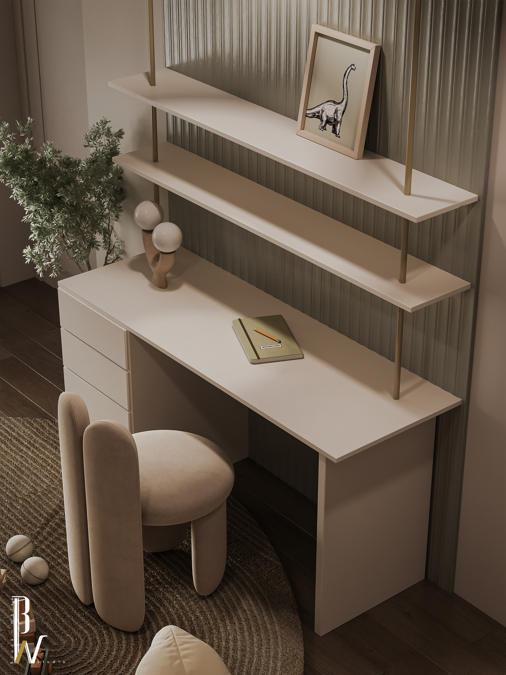 儿童房设计丨波兰丨Black N White-9