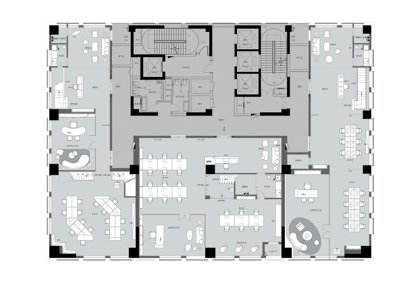 如墨设计｜创意美学玩转空中Loft办公样板-38