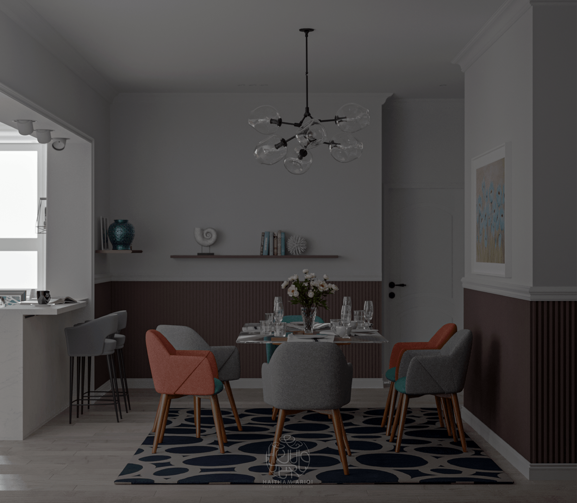 当代风格家庭客厅与餐厅设计丨也门萨那丨Haitham Ariqi-11