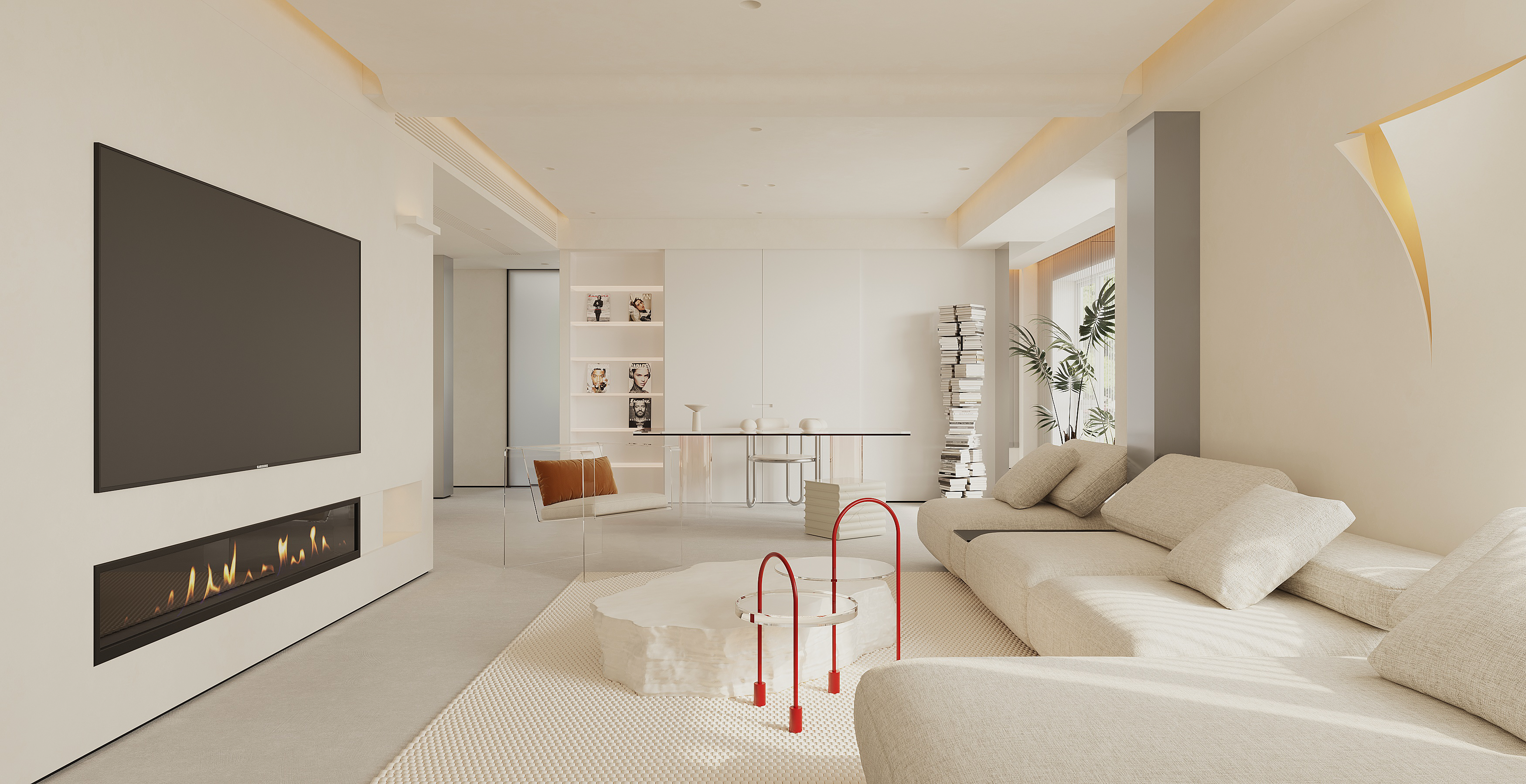 白色极简空间渲染-3