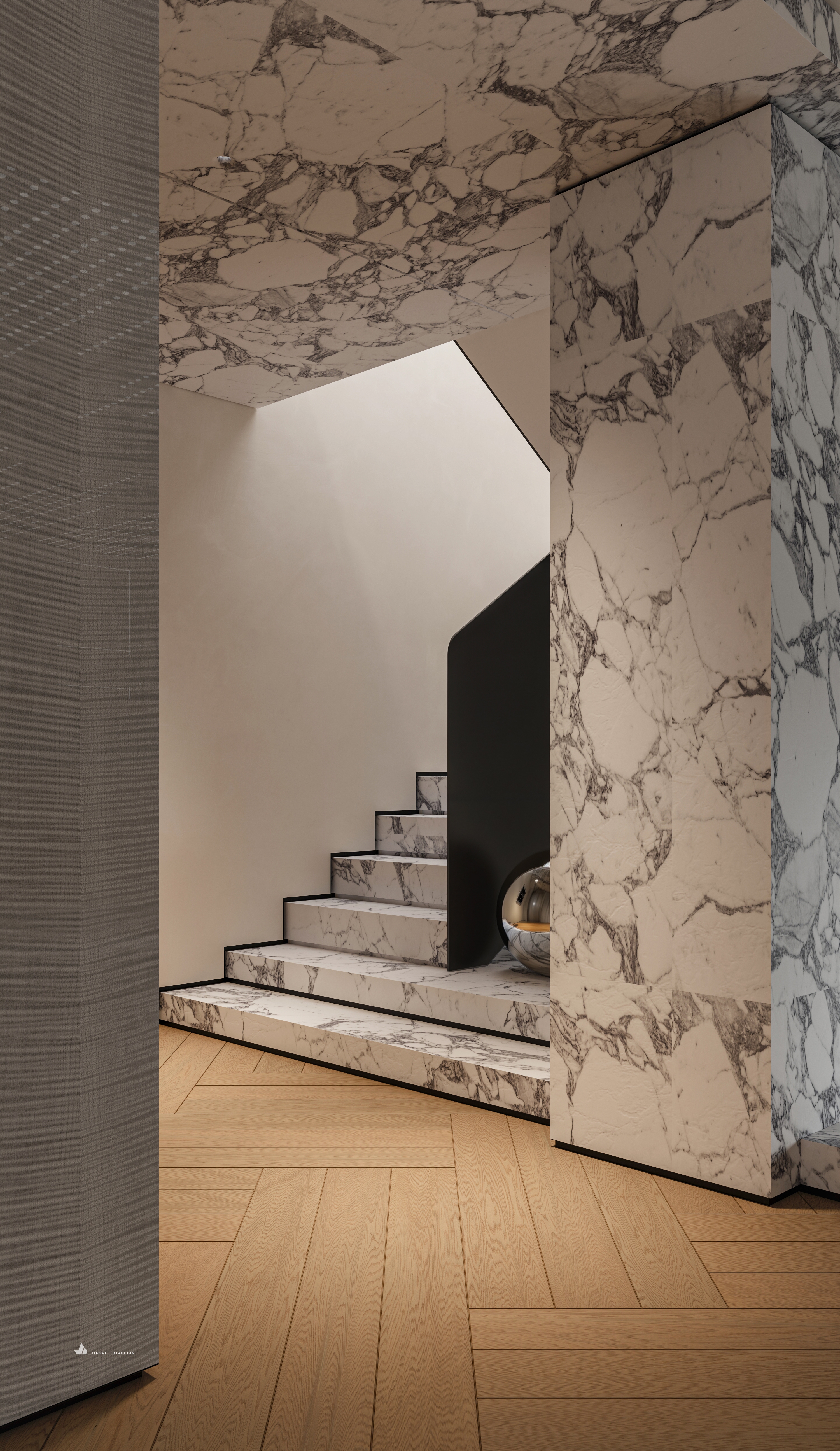 现代轻奢挑空别墅-1