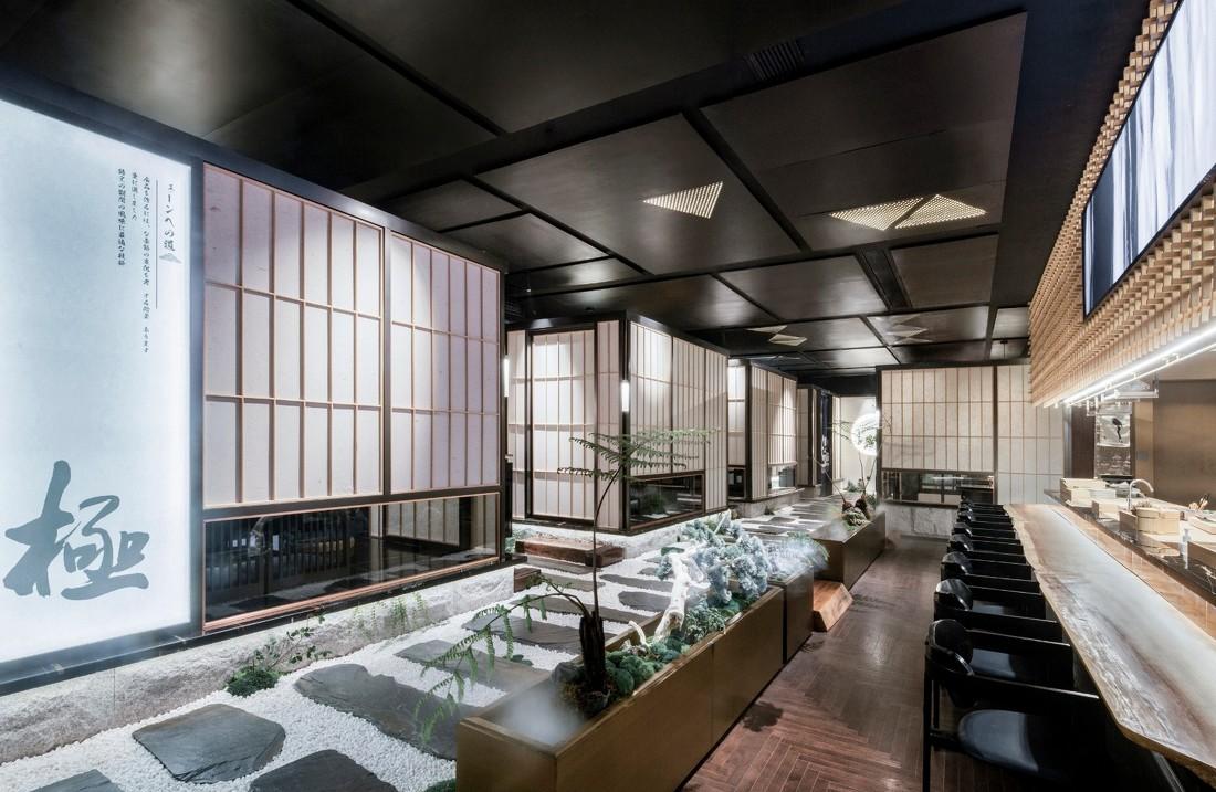 极高级日料餐厅 | 黑金禅意,山水画卷般的就餐体验-5