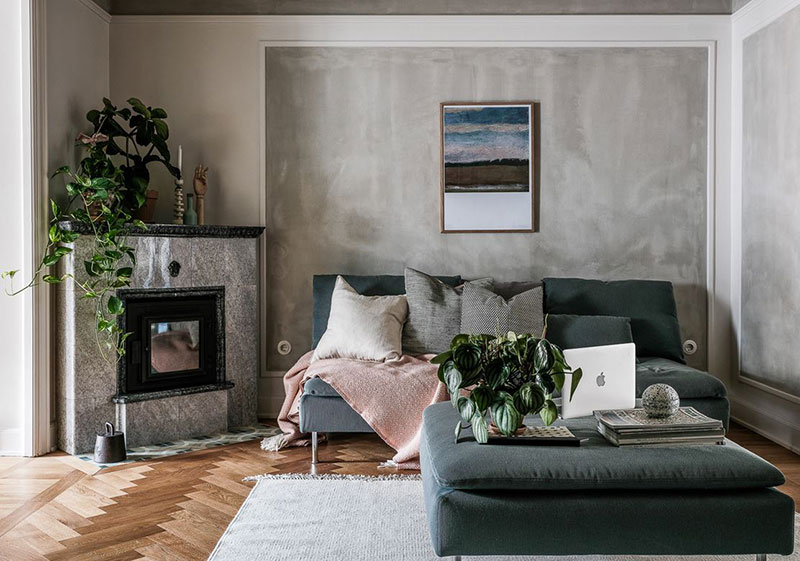 绿色调的斯堪的纳维亚公寓设计-28