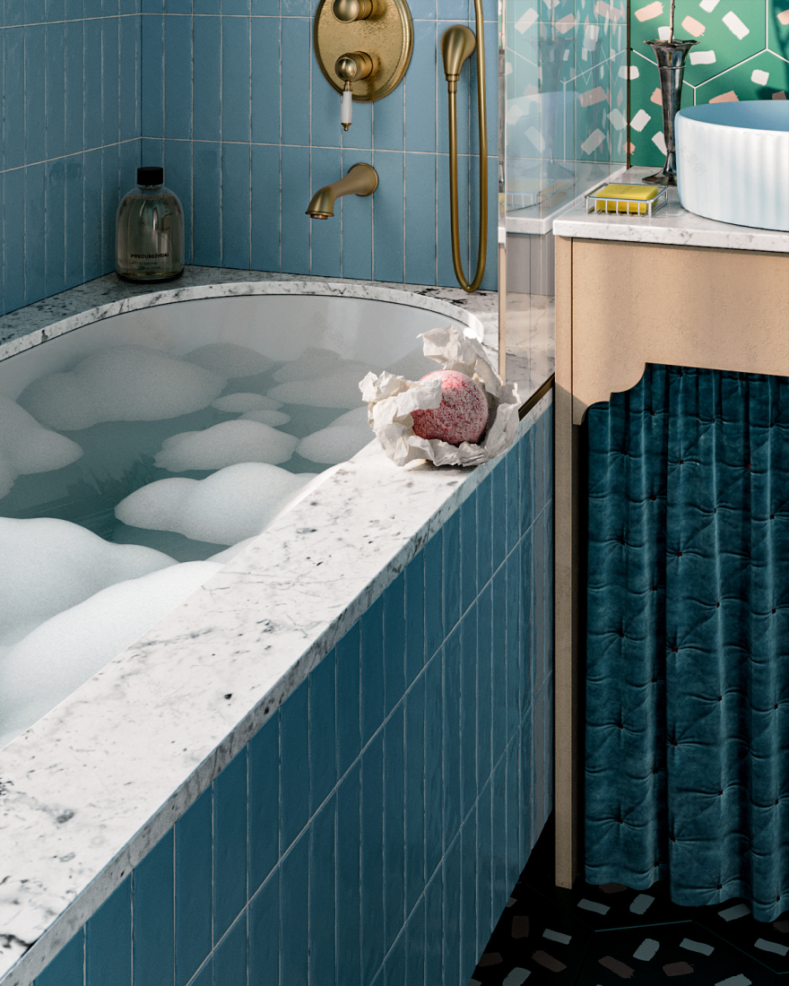 Timashovo蓝色卫生间-9