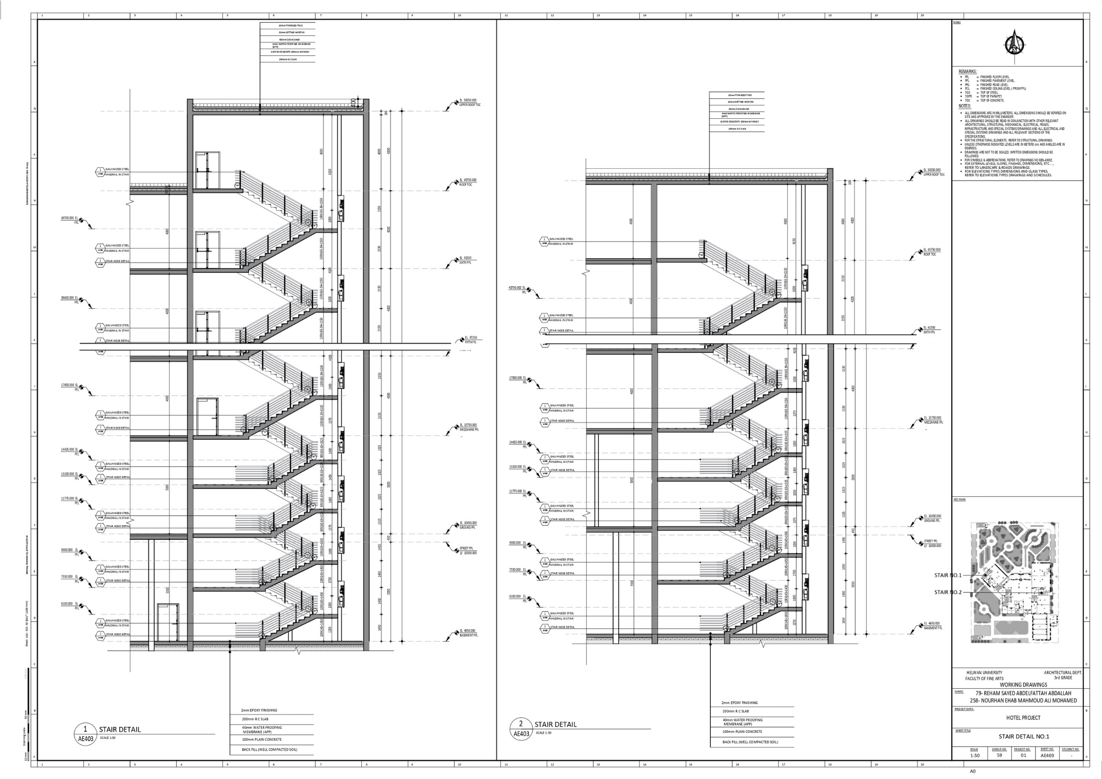 RENOS(3  STARS HOTEL)技术绘图项目丨赫勒万大学美术学院建筑系-35