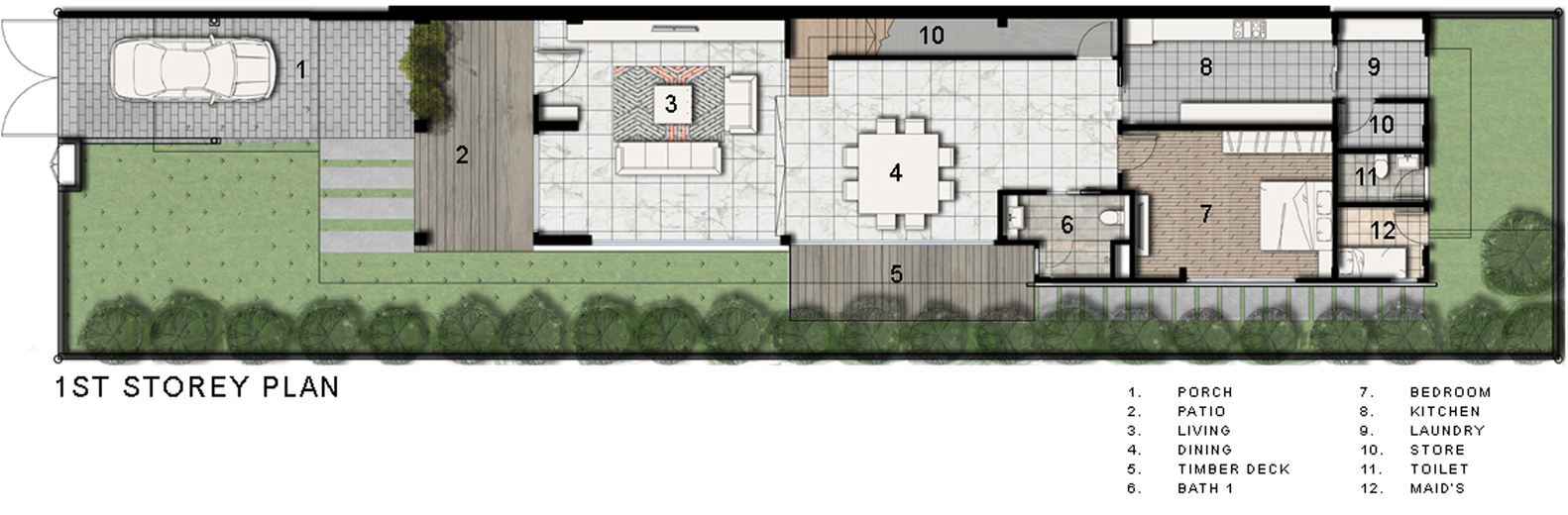 新加坡半独立住宅的绿色户外生活-51
