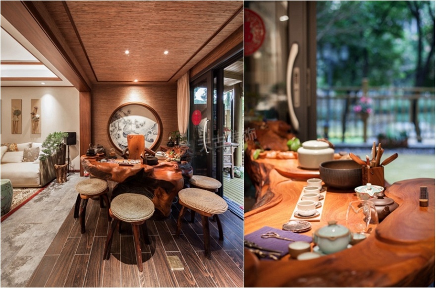 万科悦湾暖色中式家居设计-3