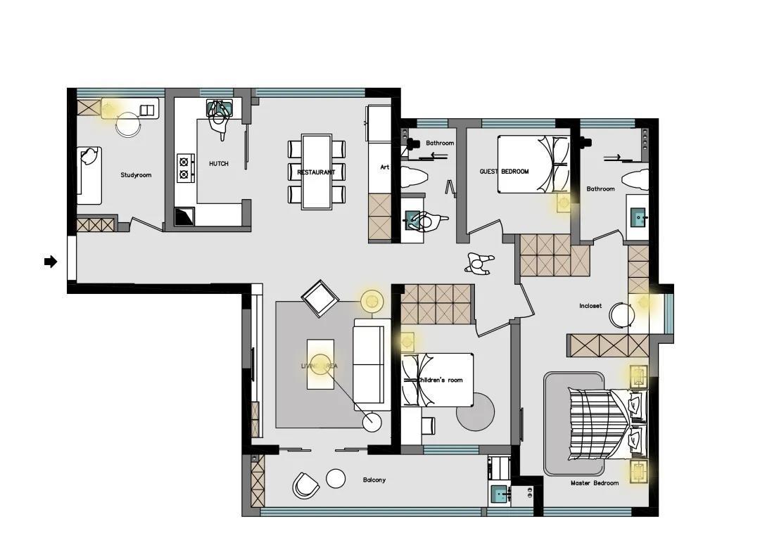 平层悠然 · 137㎡自得其乐的悠然生活丨中国芜湖丨芜湖鸿鹄设计-2