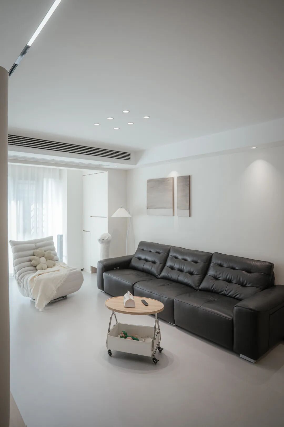 【知音实景】美的国宾府102㎡现代简约奶油风落地效果-19