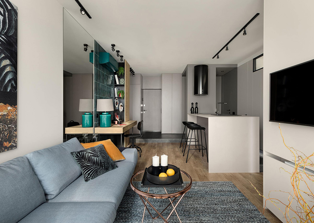 乌克兰基辅 43 平米紧凑型时尚公寓设计-4