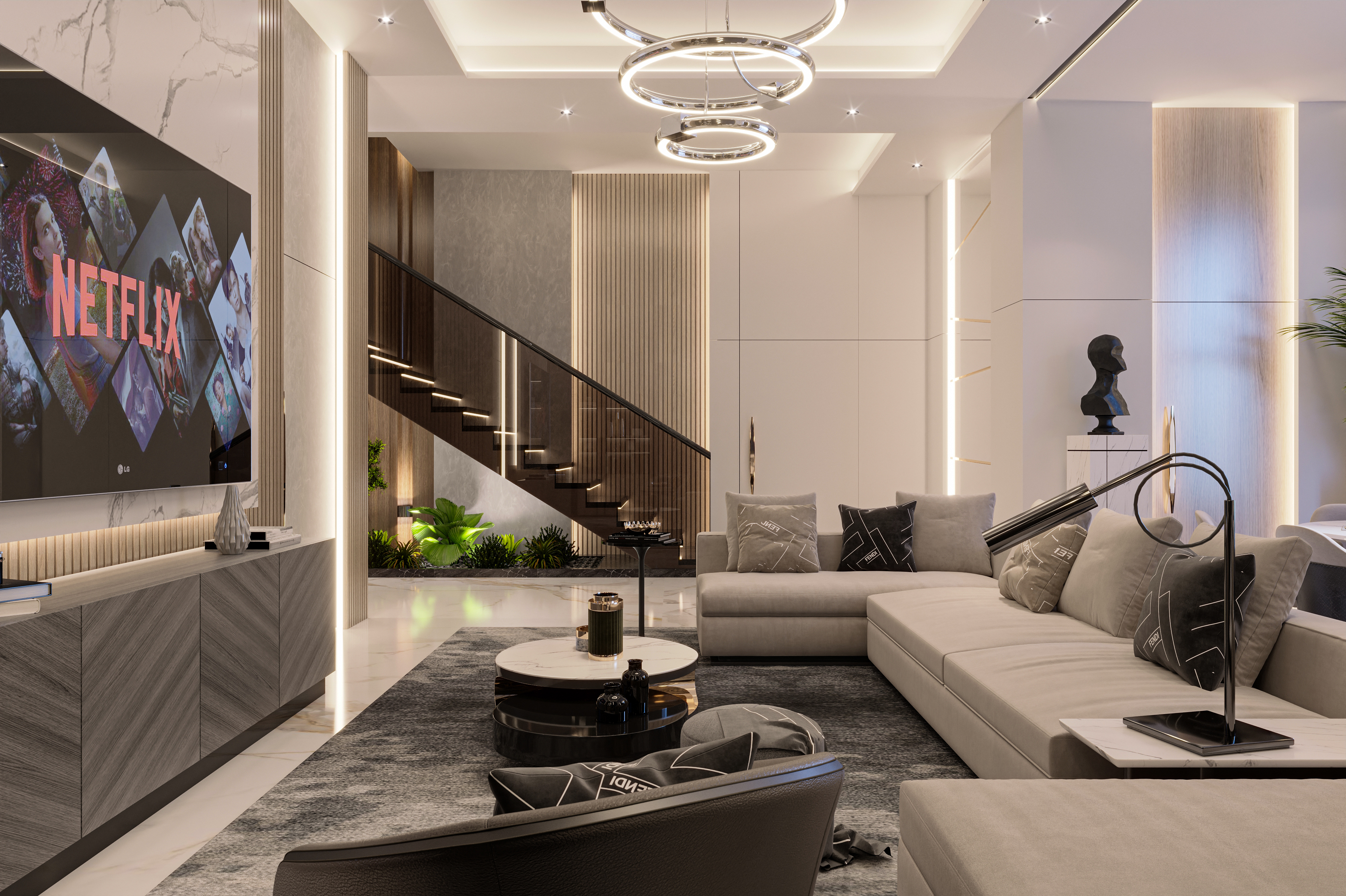 luxury modern living & dining space-2