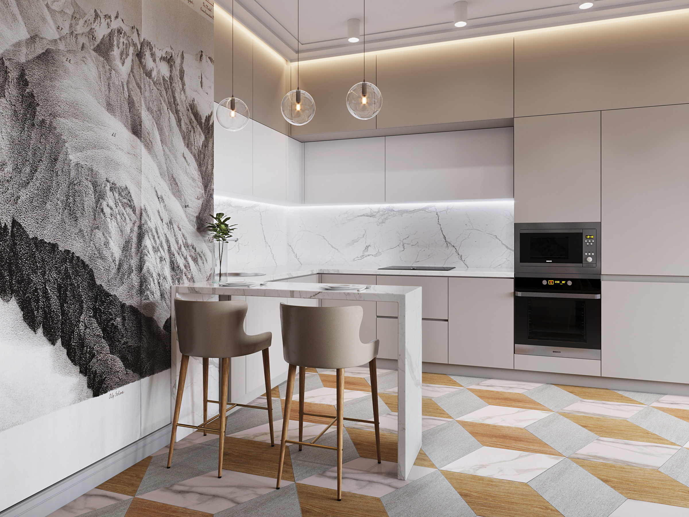 3d визуализация кухни-гостиной-4