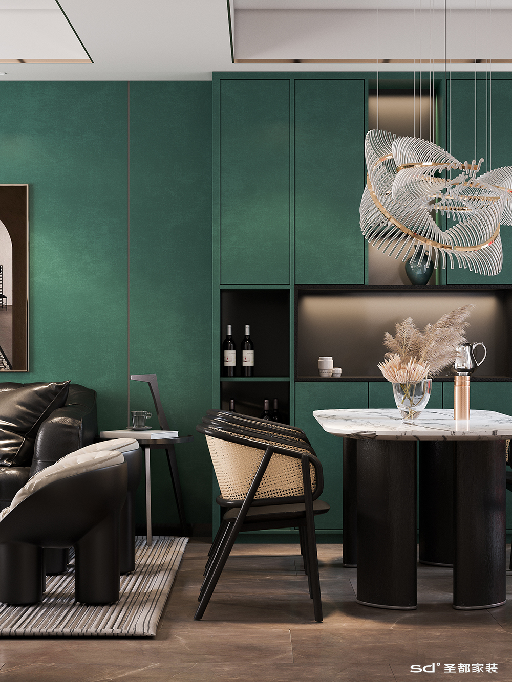 复古绿的叠墅丨中国浙江丨圣都家居装饰有限公司-8