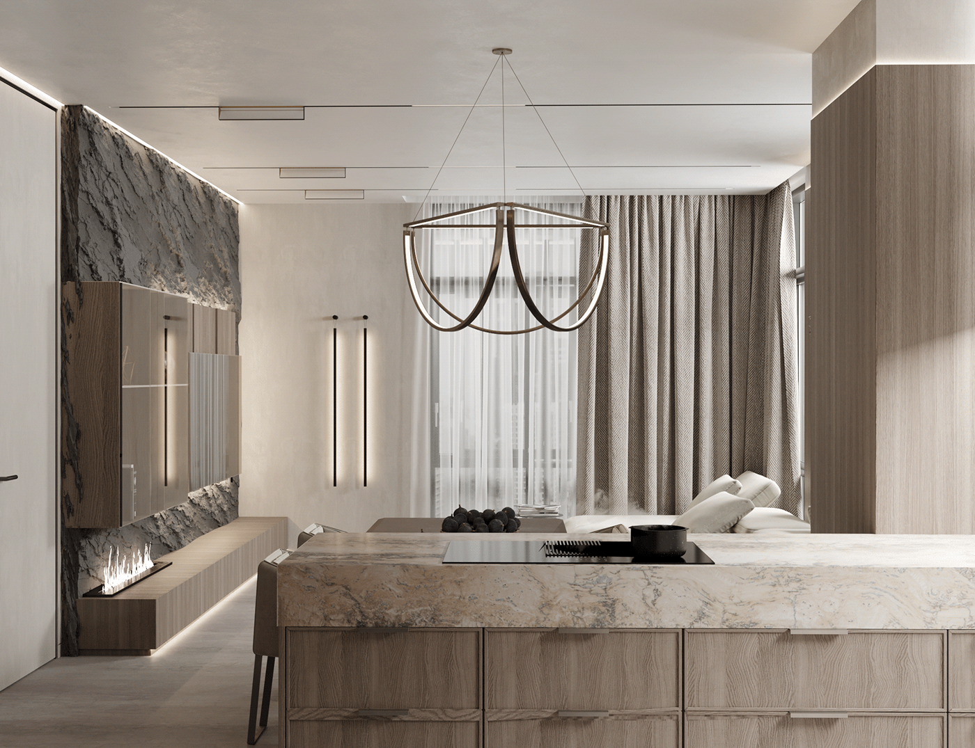 现代质感空间，暖木色系！-3