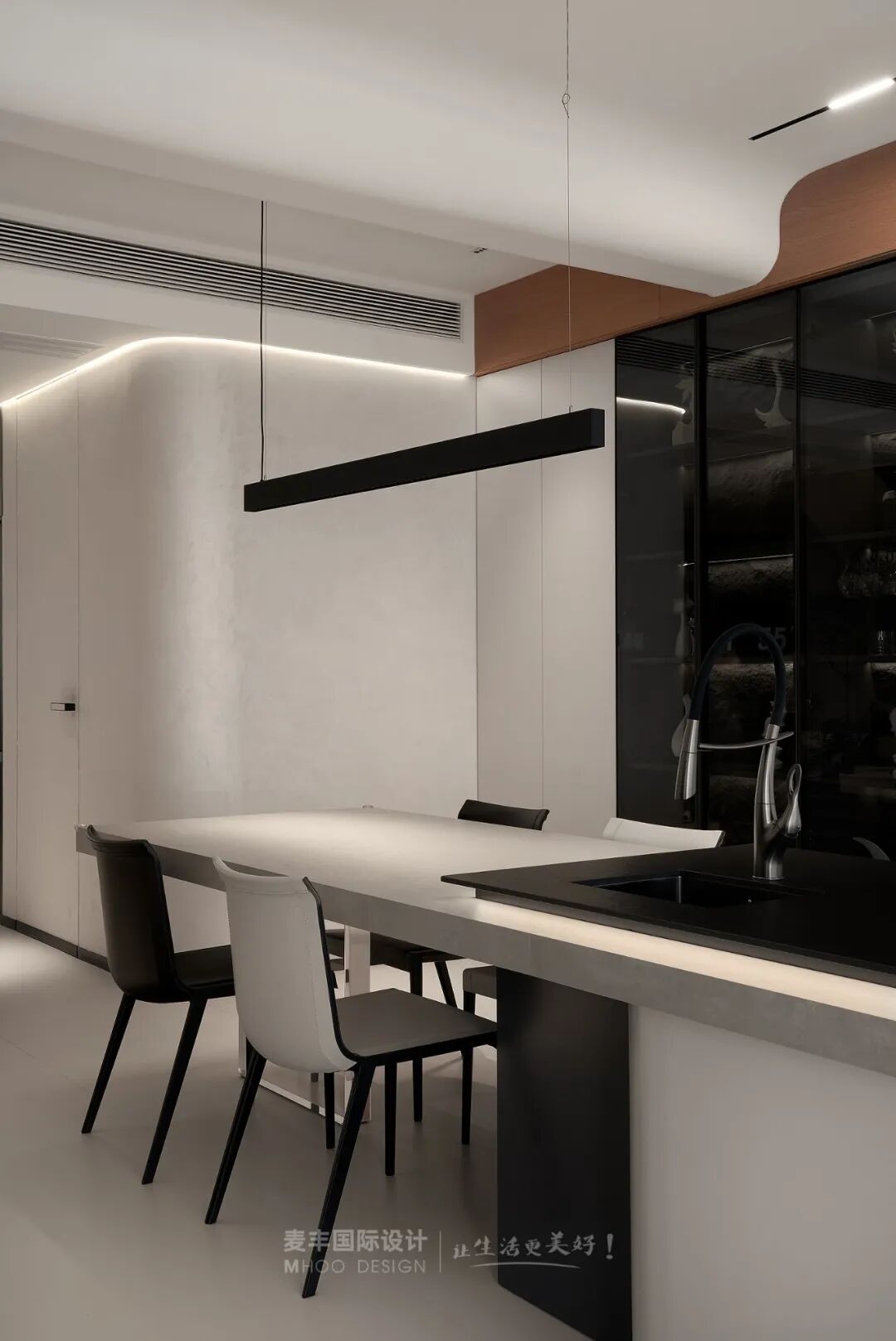 MHOO|禧瑞江南200㎡现代风：每一处留白都盛着生活的诗意-36