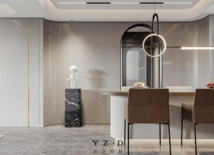 210㎡五室改三室,现代简约风家居设计案例解析-17