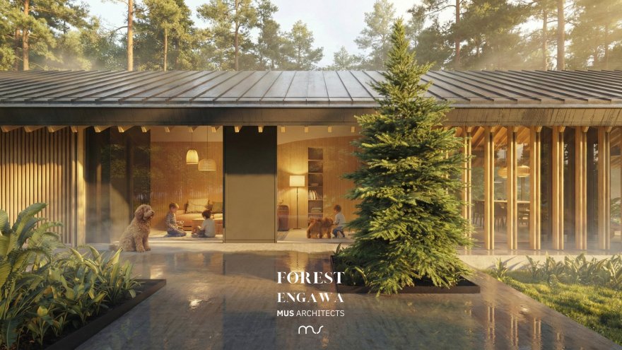 森林缘廊(注:Engawa是日语外来词,常见指房屋与庭院间的走廊,这里FOREST ENGAWA推测是指森林边缘类似廊状的区域,具体含义可能需结合更多语境判断 ) 丨波兰弗罗茨瓦夫丨MUS ARCHITECTS-9