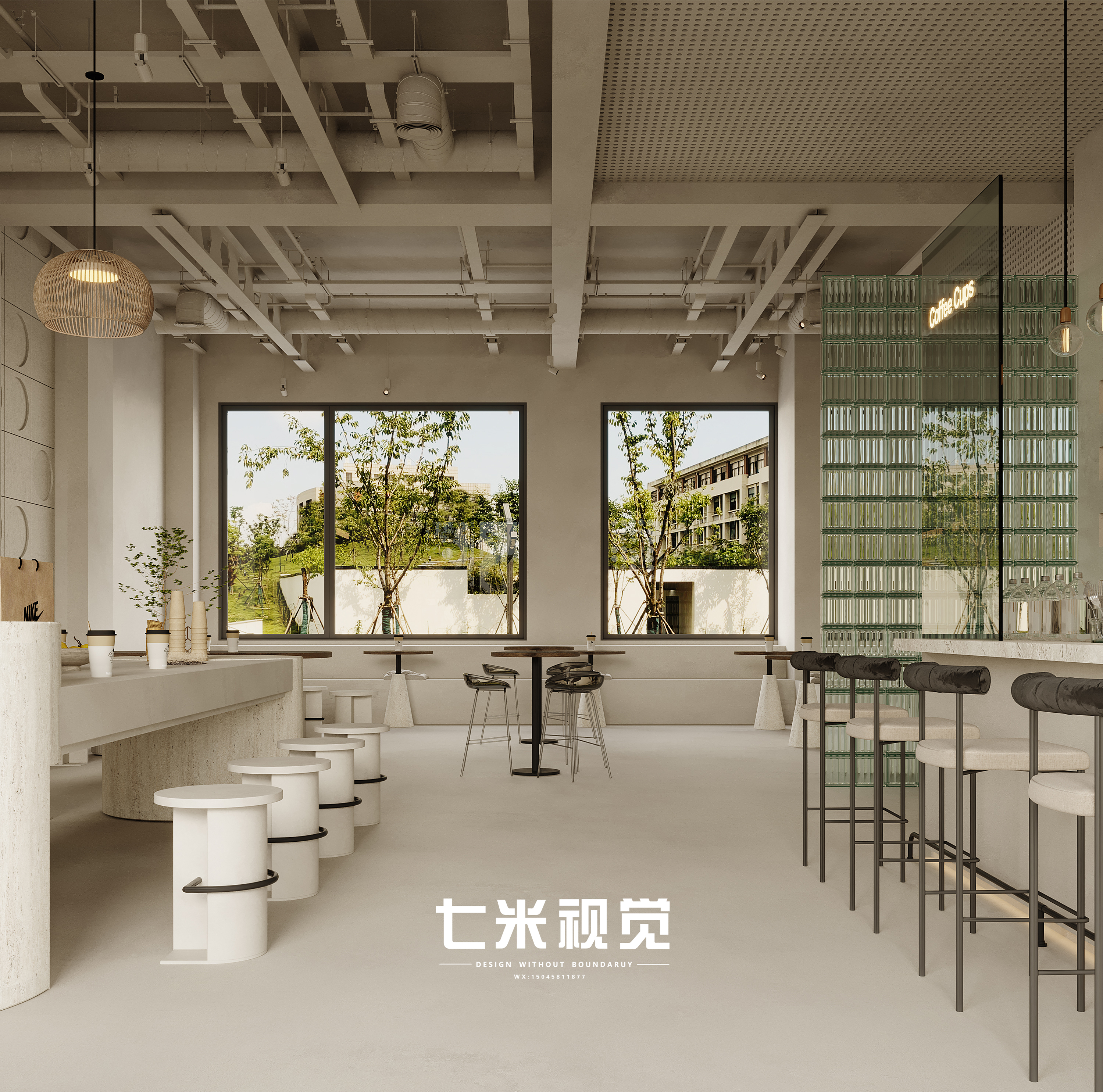 近期渲染作品×侘寂风咖啡店 | 七米视觉表现-1