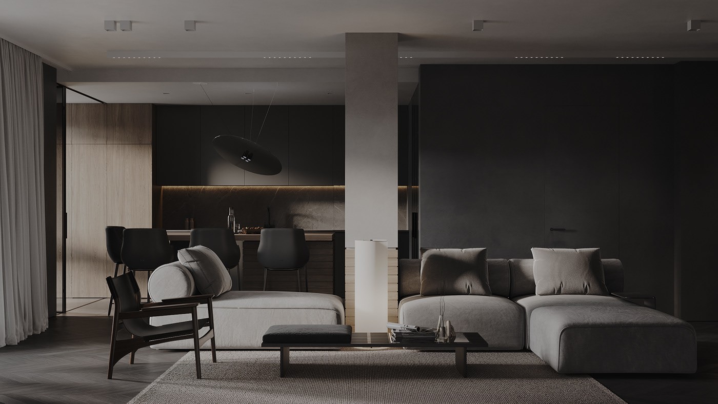 深色系小空间公寓设计-1