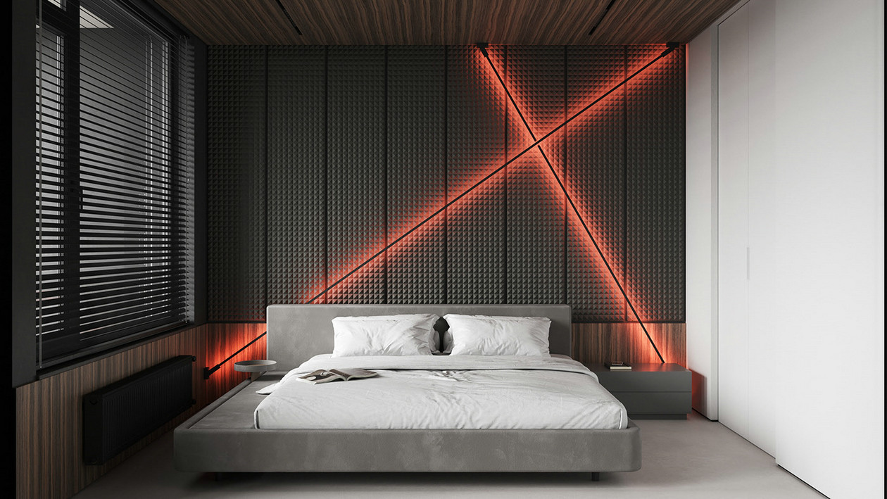 92㎡高级黑+红色 冬季飞舞的色彩-10