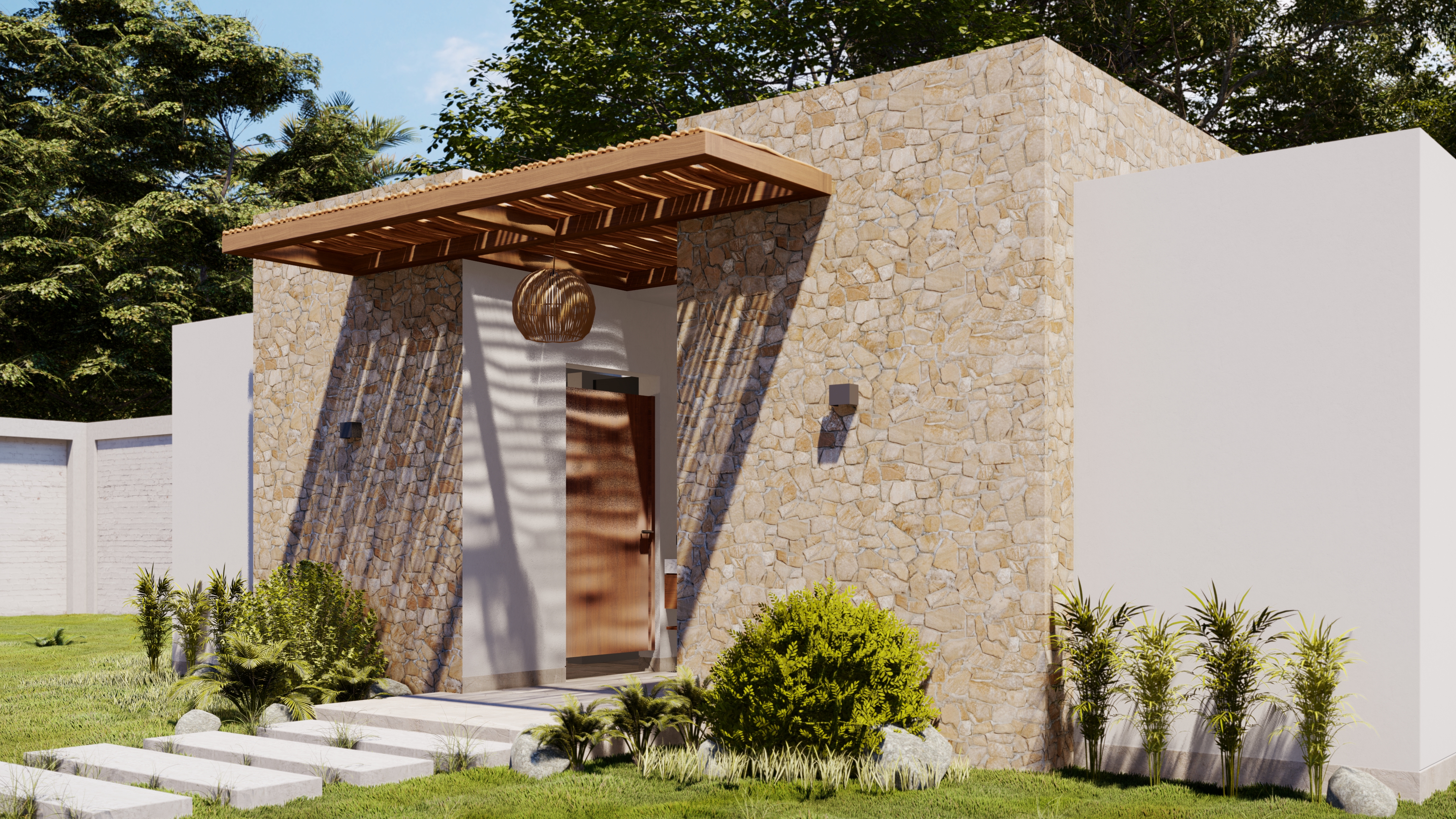 乡村带泳池房屋卫生间设计-6